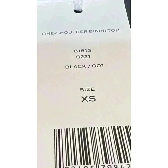 $118 Tory Burch Womens Black Solid One Shoulder Bikini Top Swimwear Size XS - Picture 6 of 9